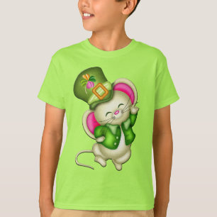 Camiseta verde de ratón para niños día de San Patr