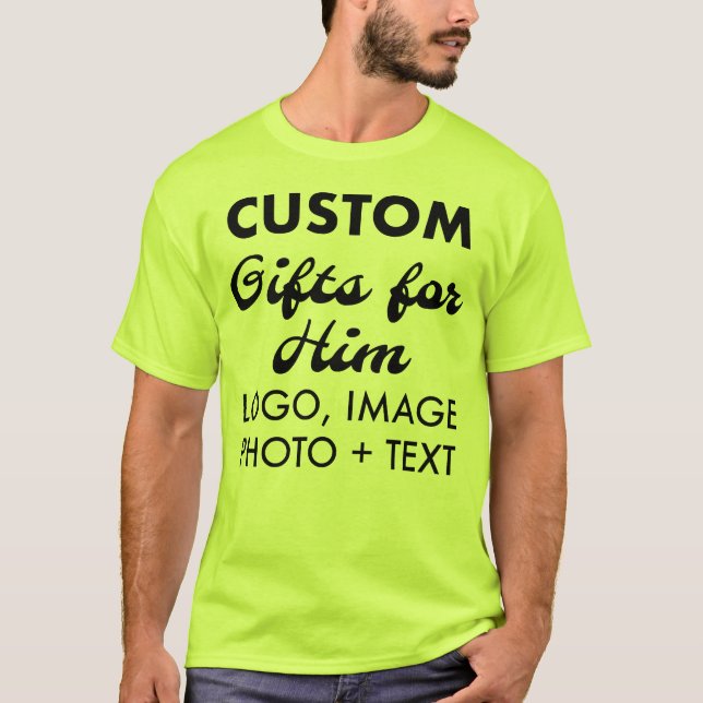 Camiseta verde de seguridad para hombres personali (Anverso)