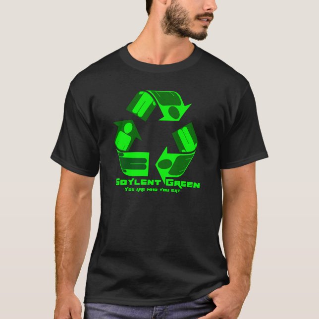 Camiseta Verde de Soylent usted es quién usted come. (Anverso)