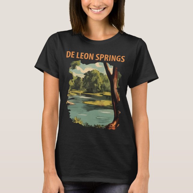 Camiseta verde de viaje al río del bosque de De Le (Anverso)