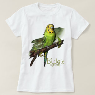 Camiseta verde del arte de Budgie