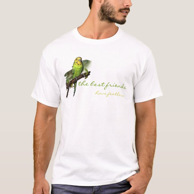 Camiseta verde del arte de Budgie (Anverso)