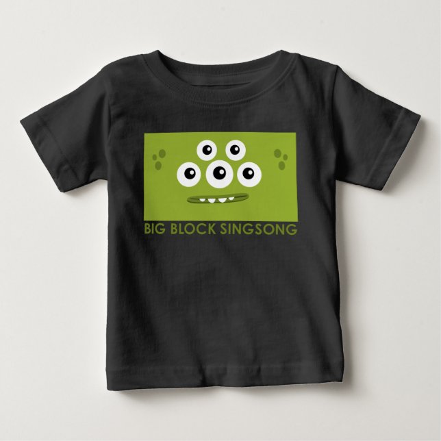 Camiseta verde del bebé de Dah de la camiseta del (Anverso)