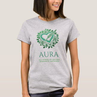 Camiseta verde del logotipo de AURA