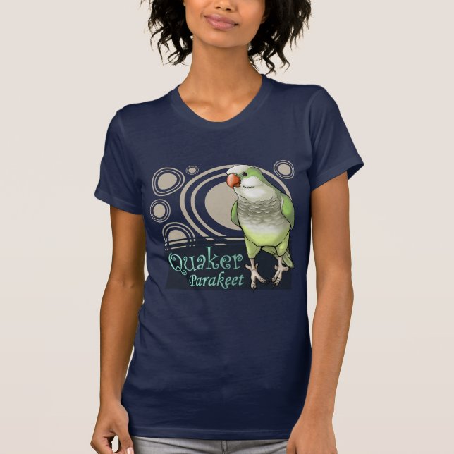 Camiseta verde del Parakeet del Quaker (Anverso)