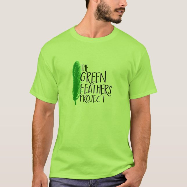 Camiseta verde del proyecto de las plumas (Anverso)