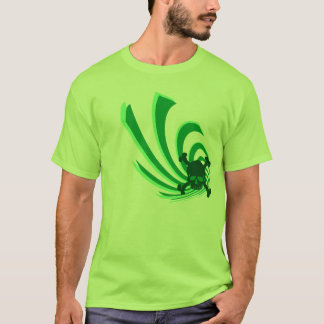 Camiseta verde del remolino del cráneo