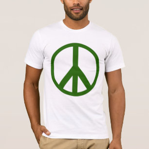 Camiseta verde del signo de la paz