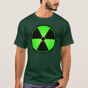 Camiseta verde del símbolo de la radiación