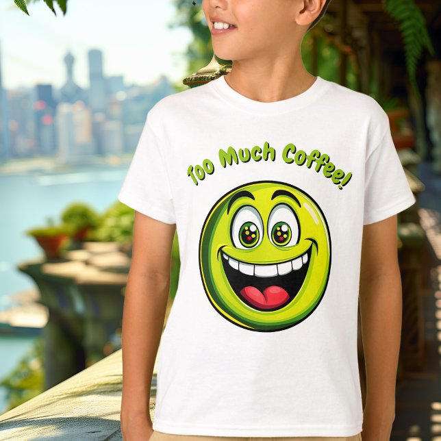 Camiseta verde divertida para niños con hiperEmoji (Subido por el creador)