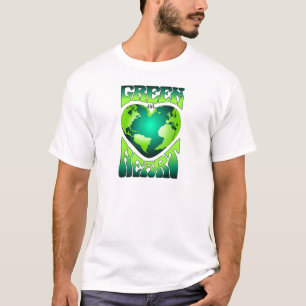 Camiseta VERDE EN EL CORAZÓN Eco Ecológico Retro Amigable C