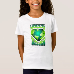 Camiseta VERDE EN EL CORAZÓN Eco Ecológico Retro Amigable C