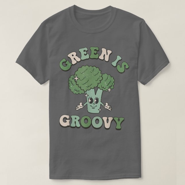 Camiseta Verde es Groovy Día Mundial de la Vegetariana Broc (Diseño del anverso)