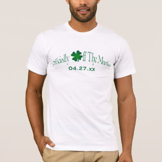 Camiseta Verde Esmeralda, Shamrock blanco afortunado en Lov