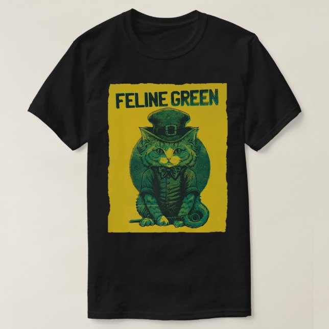 Camiseta Verde felino (Diseño del anverso)
