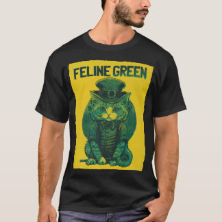 Camiseta Verde felino