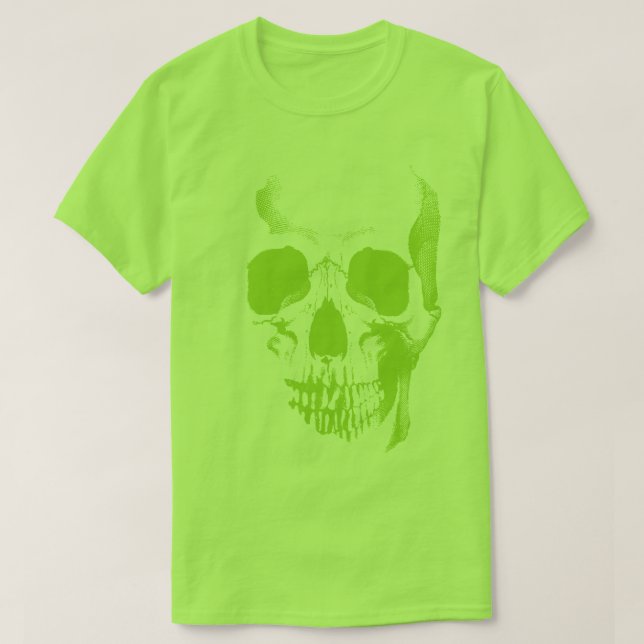 Camiseta verde frente al cráneo (Diseño del anverso)