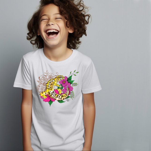 Camiseta Verde Gecko Amarillo Leopardo (Subido por el creador)