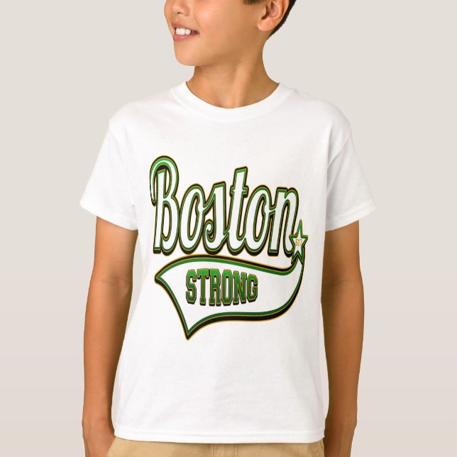 Camiseta VERDE irlandés fuerte de Boston (Anverso)