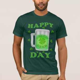 Camiseta verde irlandesa caliente de la cerveza