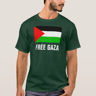 Camiseta verde libre de Gaza - letras grandes