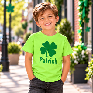 Camiseta Verde Lima Trebol Nombre St Patricks Niño
