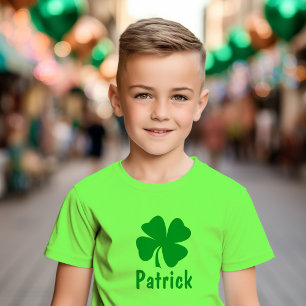 Camiseta Verde Lima Trebol Nombre St Patricks Niño