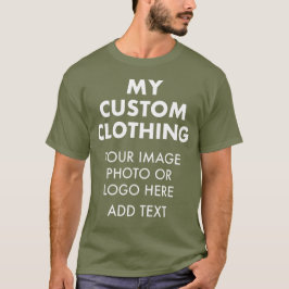 Camiseta verde militar personalizada para hombres