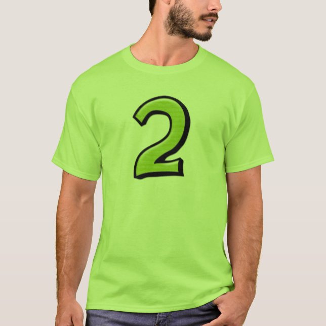Camiseta verde número 2 camiseta masculina (Anverso)