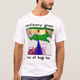 Camiseta verde ordinario - viva en el mesón de las piernas