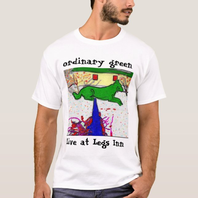 Camiseta verde ordinario - viva en el mesón de las piernas (Anverso)