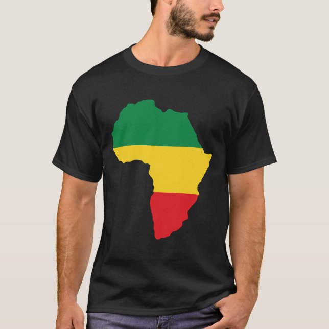 Camiseta Verde, oro y bandera roja de África (Anverso)