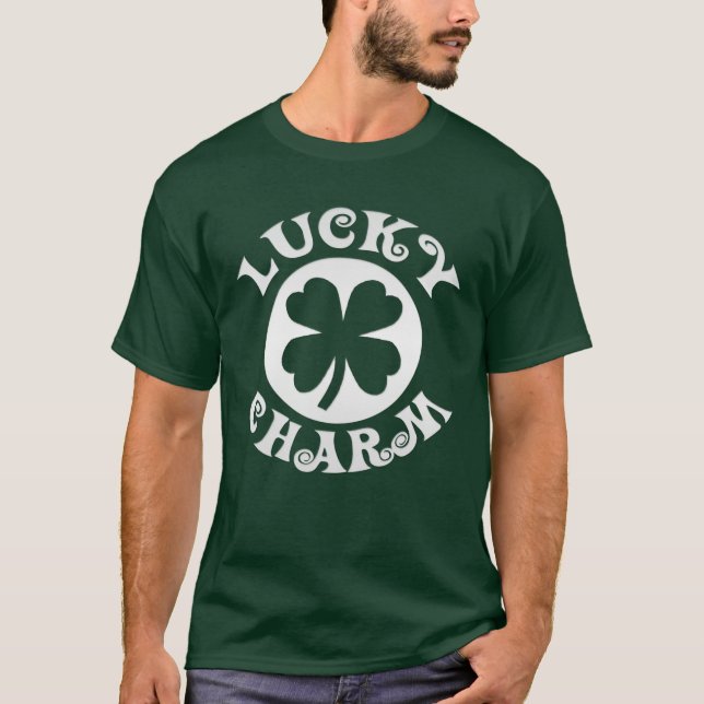 Camiseta verde oscuro del irlandés del trébol del (Anverso)