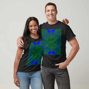 Camiseta Verde oscuro en azul profundo Jazmín Bohemio Flora