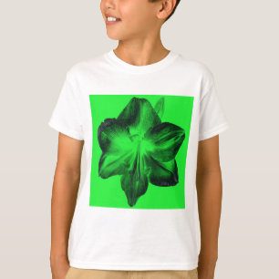 Camiseta Verde oscuro sobre Amaryllis verde claro