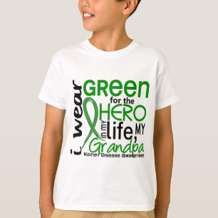 Camiseta Verde para la enfermedad de riñón del abuelo del