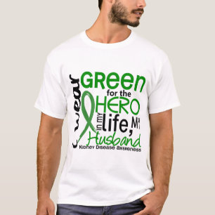 Camiseta Verde para la enfermedad de riñón del marido del