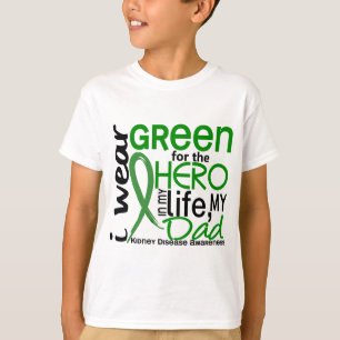 Camiseta Verde para la enfermedad de riñón del papá del