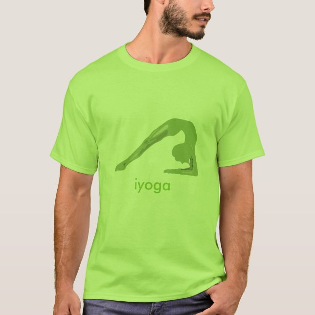 Camiseta verde postura de yoga (Anverso)