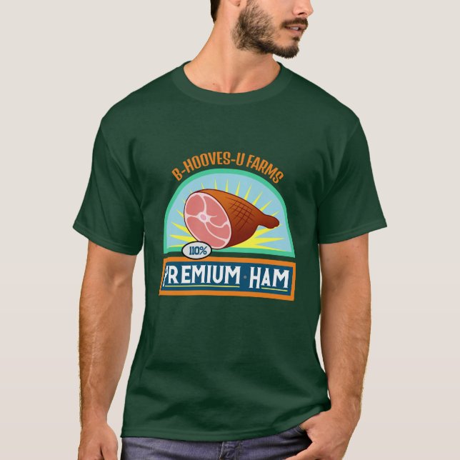 Camiseta verde profunda "Premium Ham" de Pun diver (Anverso)