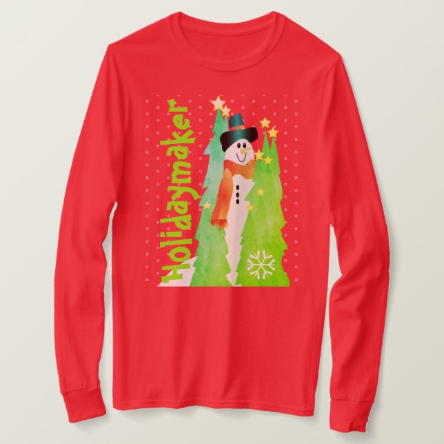 Camiseta Verde Rojo Y Brillante (Anverso del diseño)