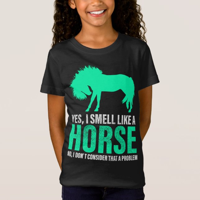 Camiseta Verde Sí, Huelo Como Un Caballo (Anverso)
