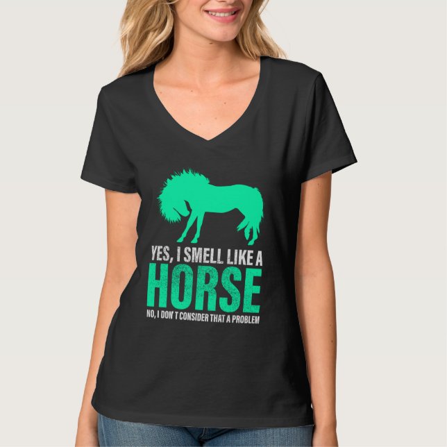 Camiseta Verde Sí Huelo Como Un Caballo (Anverso)