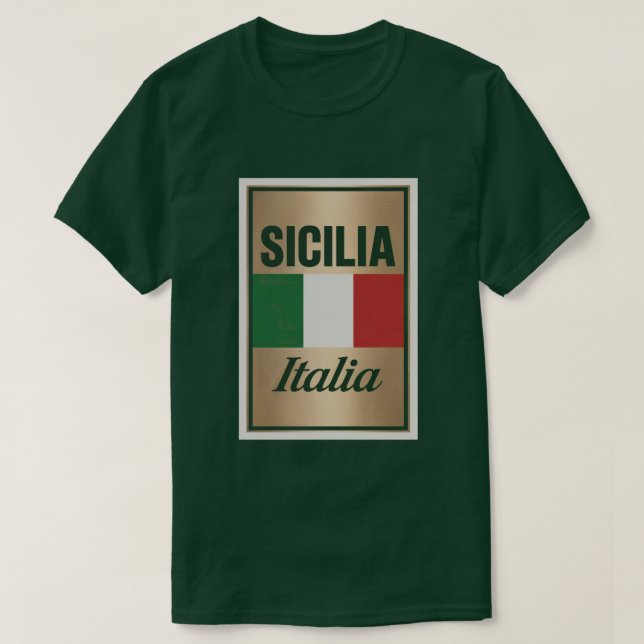 Camiseta verde Sicilia Italia (Diseño del anverso)