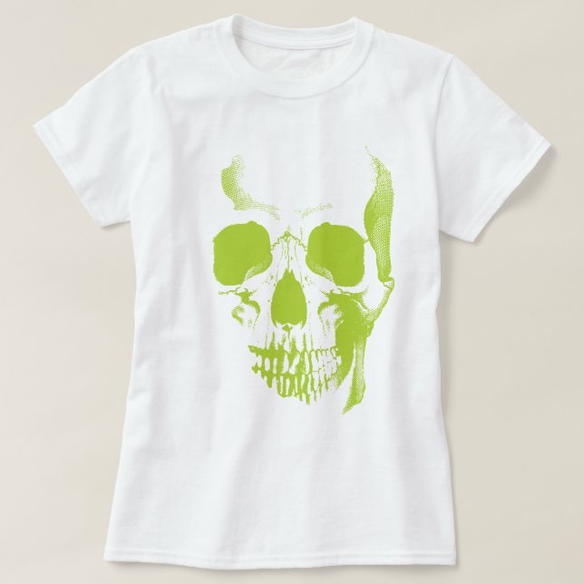 Camiseta verde Skull Face (Diseño del anverso)