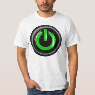 Camiseta " Verde sobre el botón de encendido negro