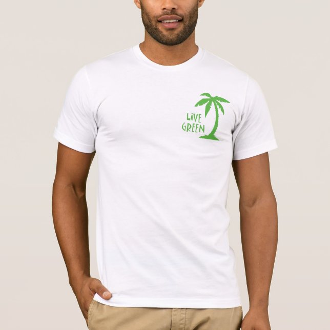 Camiseta Verde vivo - Árbol de palmas (Anverso)