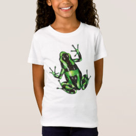 Camiseta verde y negra de la rana del dardo del