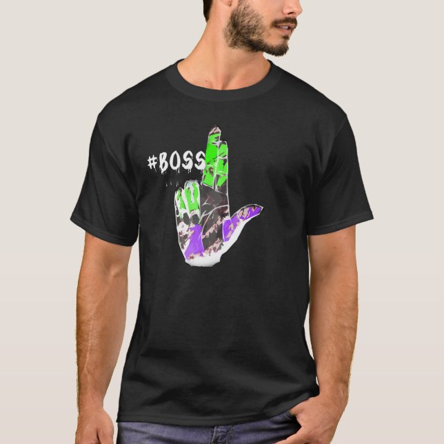 Camiseta verde y púrpura de neón para hombre de (Anverso)