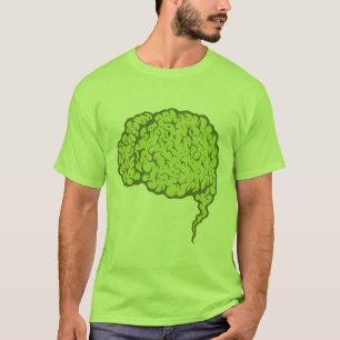 Camiseta verde zombi Brain - ¡Braaain!